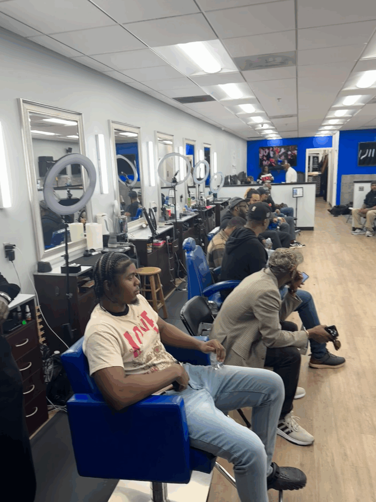 Row of men at N'Style shop for October's Shop Talk