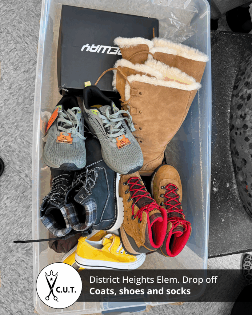 Coats, shoes and socks dropped off at District Heights Elementary