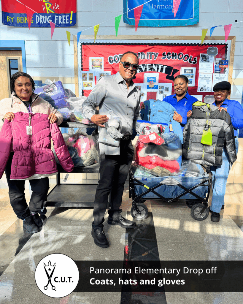 Drop off coats, hats, and gloves at Panorama Elementary