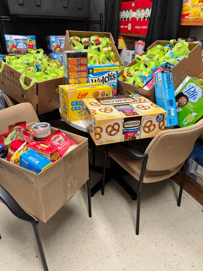 Food and personal care items dropped off at Montpelier Elementary